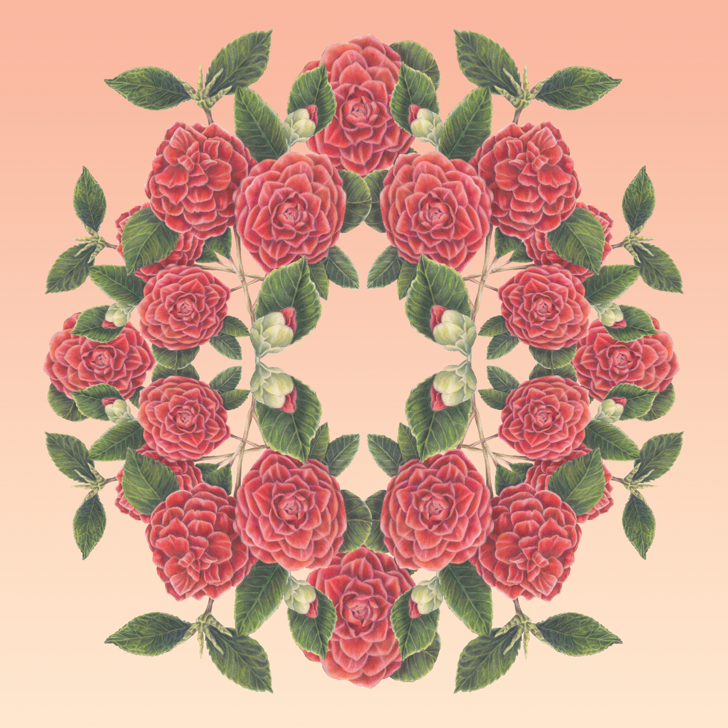 Camellia Wreath Botanical