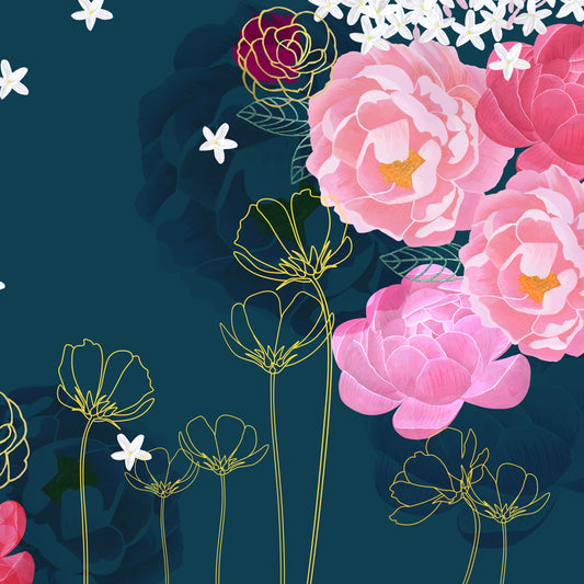 Peonies & Cosmos