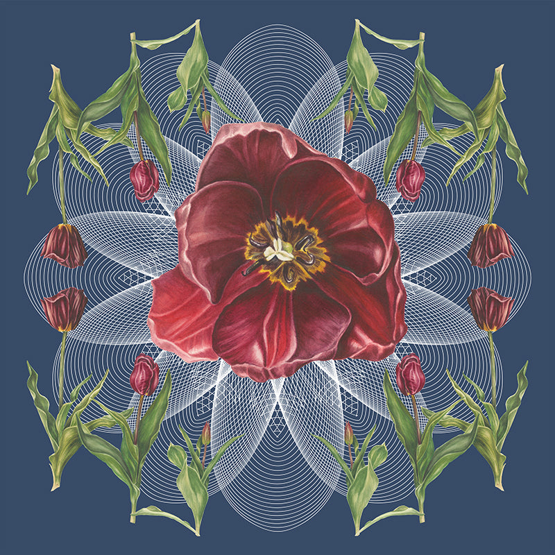 Tulip Geo Botanical Mural