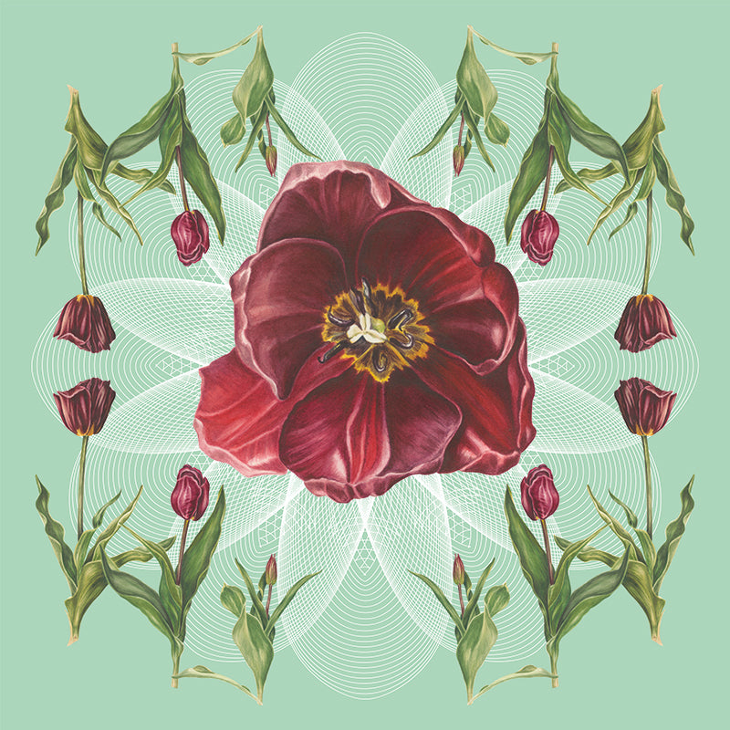 Tulip Geo Botanical Mural